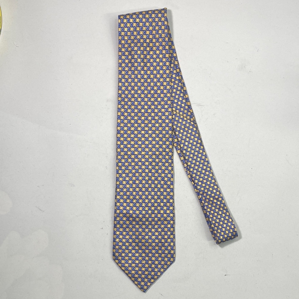 Elegant Blue and Gold Patterned Tie